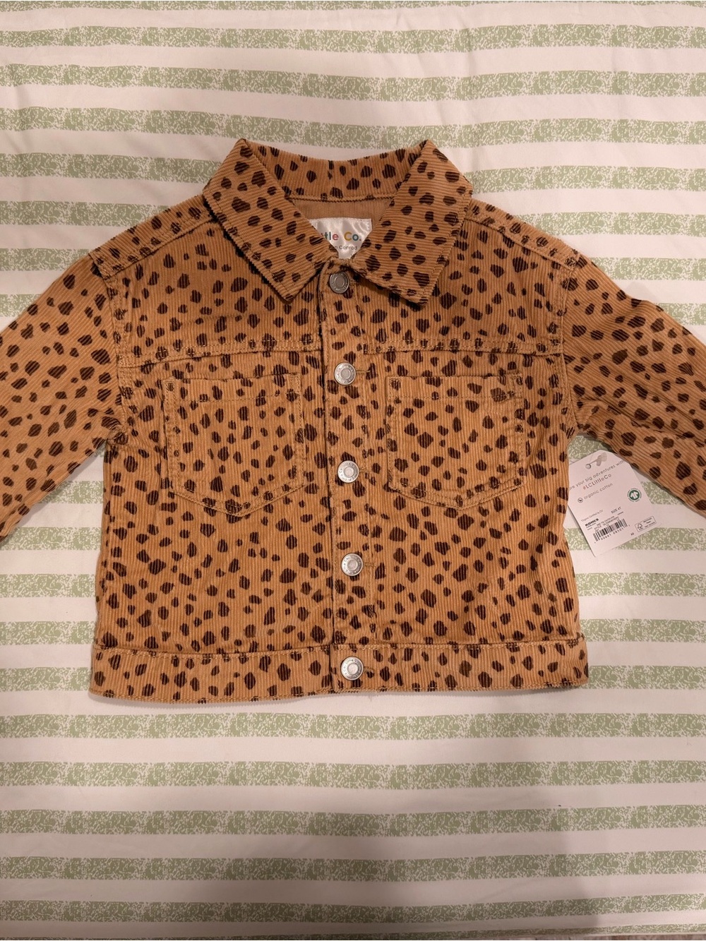 Kids' Cheetah Print Corduroy Jean Jacket - Brown/Black